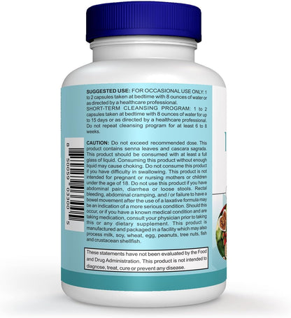 Milamiamor Limpieza de 15 Días - Detox Intestinal y de Colon con Senna, Cáscara Sagrada y Psyllium - No OGM - Hecho en EE.UU. - 30 Cápsulas